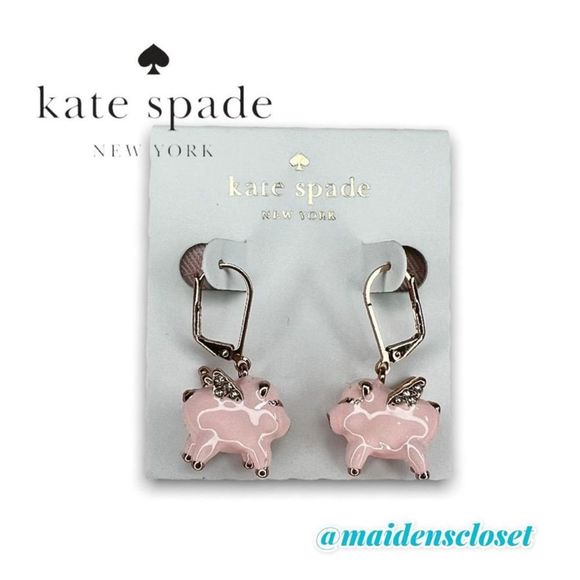 NWOT Kate Spade Wild Imagination Flying Pig Drop Earrings